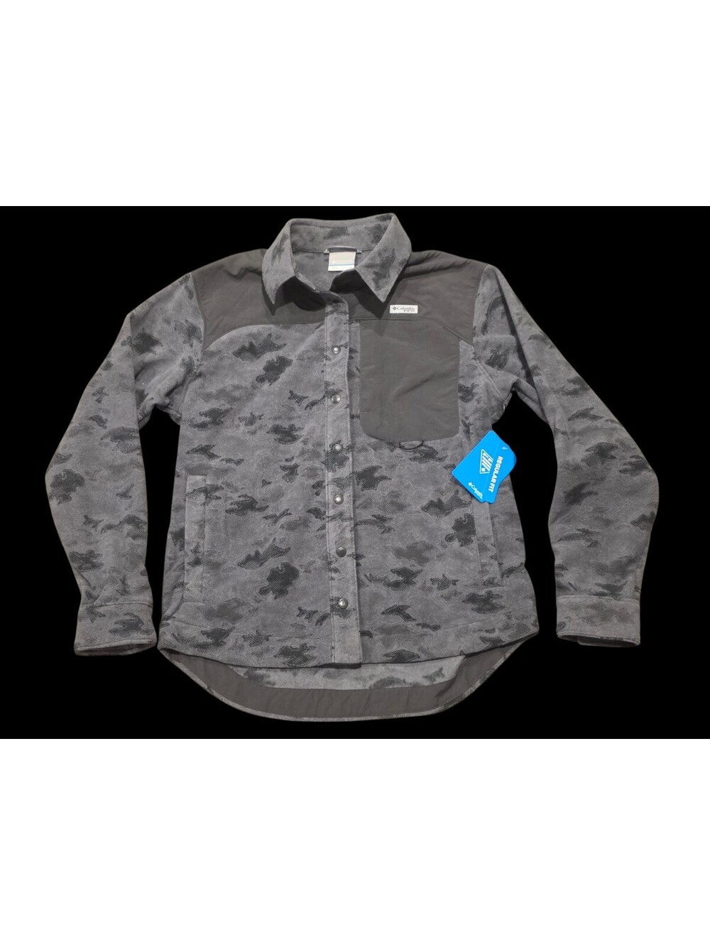 Columbia Women's PFG Uncharted Fleece Overshirt Crushed Gray Size M